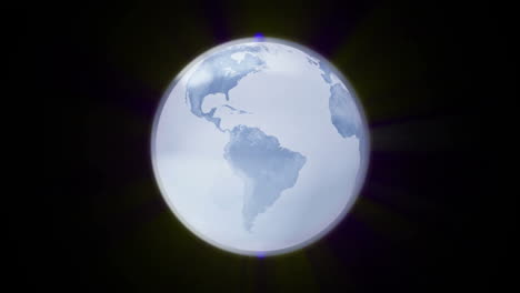 Rotating-Earth-animation-with-continents-on-dark-background,-focusing-on-geography