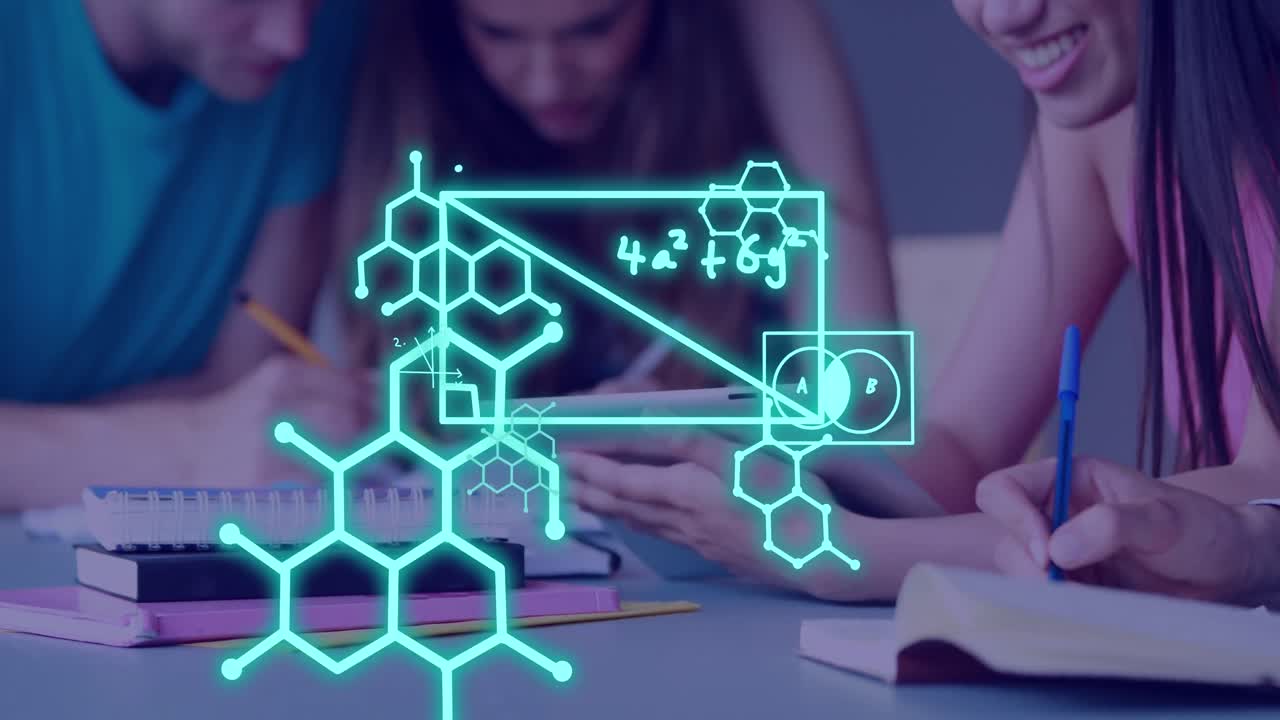 animación del procesamiento de datos científicos en estudiantes diversos.
