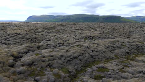 aerial view of a moss-covered lava field in iceland