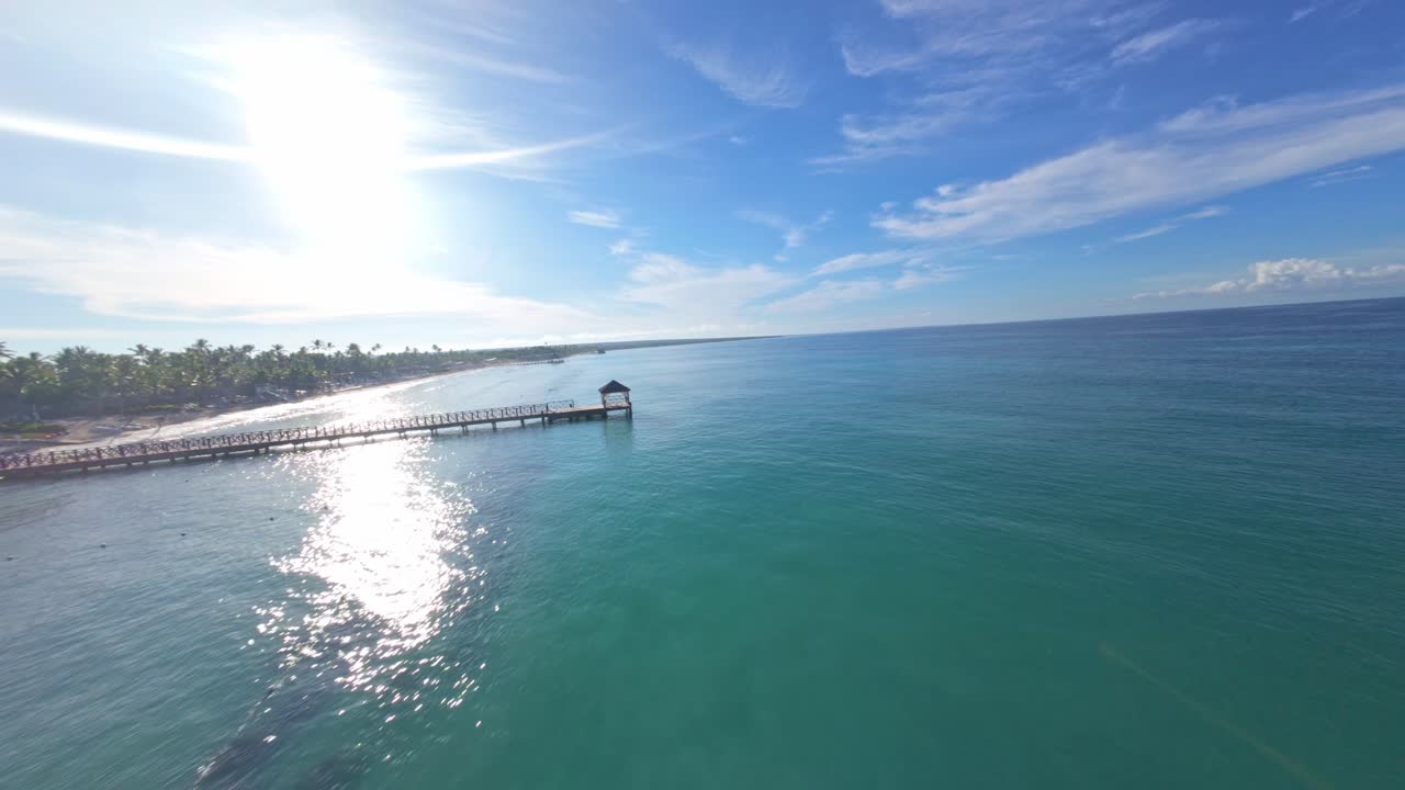Aerial View of Beautiful Tropical Beach and Ocean