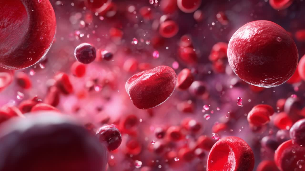 Dynamic Visualization of Red Blood Cells in Motion, Highlighting Their Role in Oxygen Transport and Circulation Within the Human Body