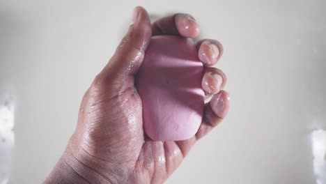 washing hands with soap