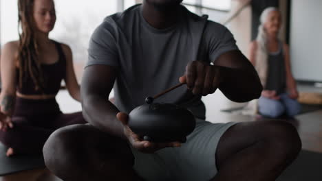 group meditation session with sound healing