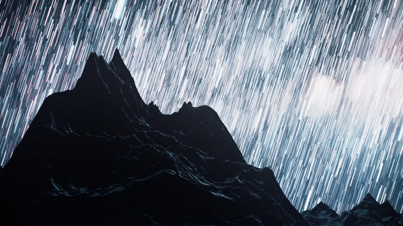Mountains under a starry night sky