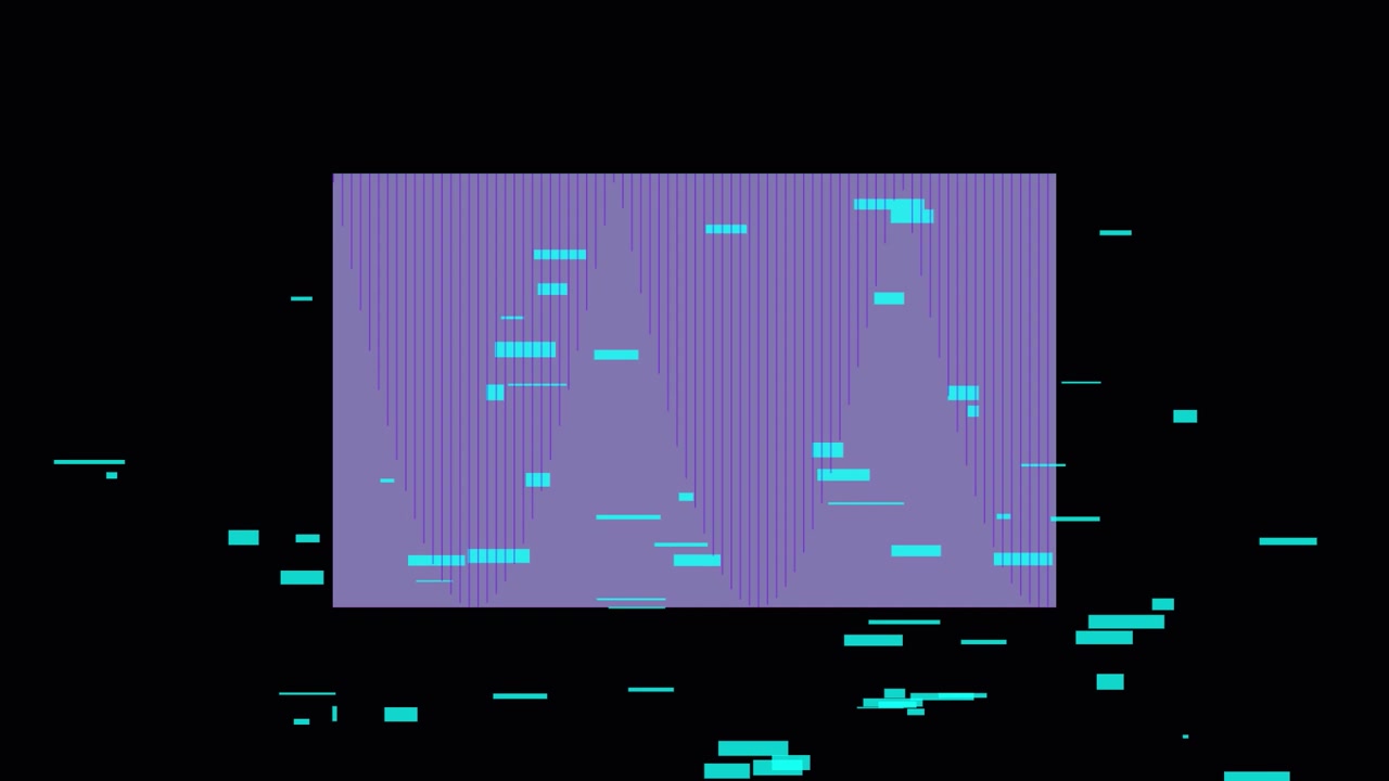 Abstract Digital Glitch Animation with Moving Geometric Shapes