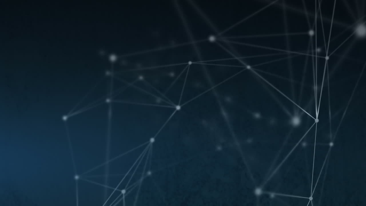 Digital animation of network of connections floating against black background