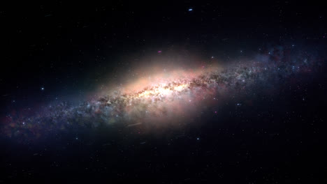 Spektakulärer-Blick-Auf-Eine-Leuchtende-Galaxie-–-Ein-Gravitativ-Gebundenes-System-Aus-Sternen,-Sternresten,-Interstellarem-Gas,-Staub-Und-Dunkler-Materie.-Nebel-Sind-In-Gruppen,-Cluster-Und-Superhaufen-Organisiert.