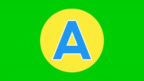 Blue-Alphabet-A-Capital-letter-Animation-Motion-graphics-on-Green-Screen-for-video-elements