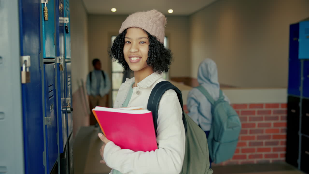 Teen Student at School Lockers