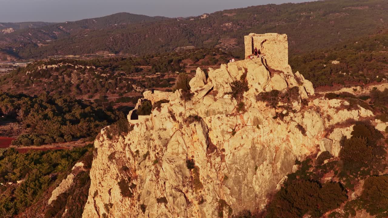 Aerial View of a Castle on a Rocky Hill