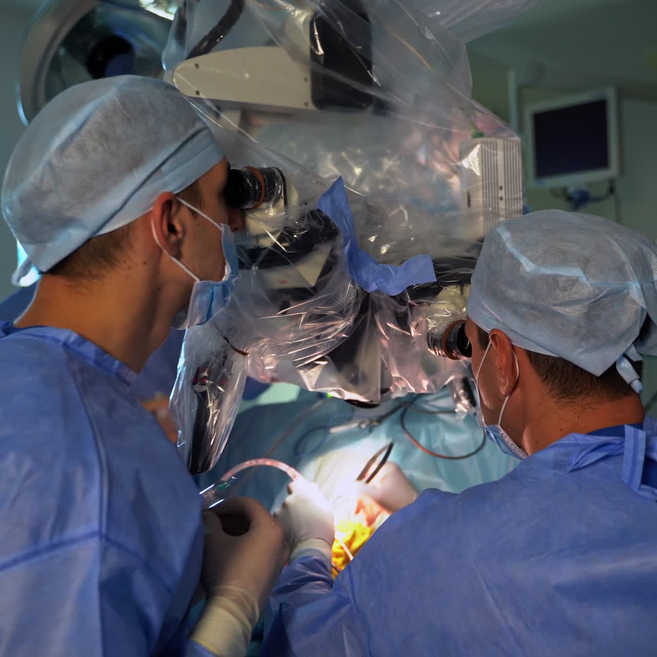 Group of neurosurgeons working in emergency ward. Medical neurosurgeon modern hospital specialist