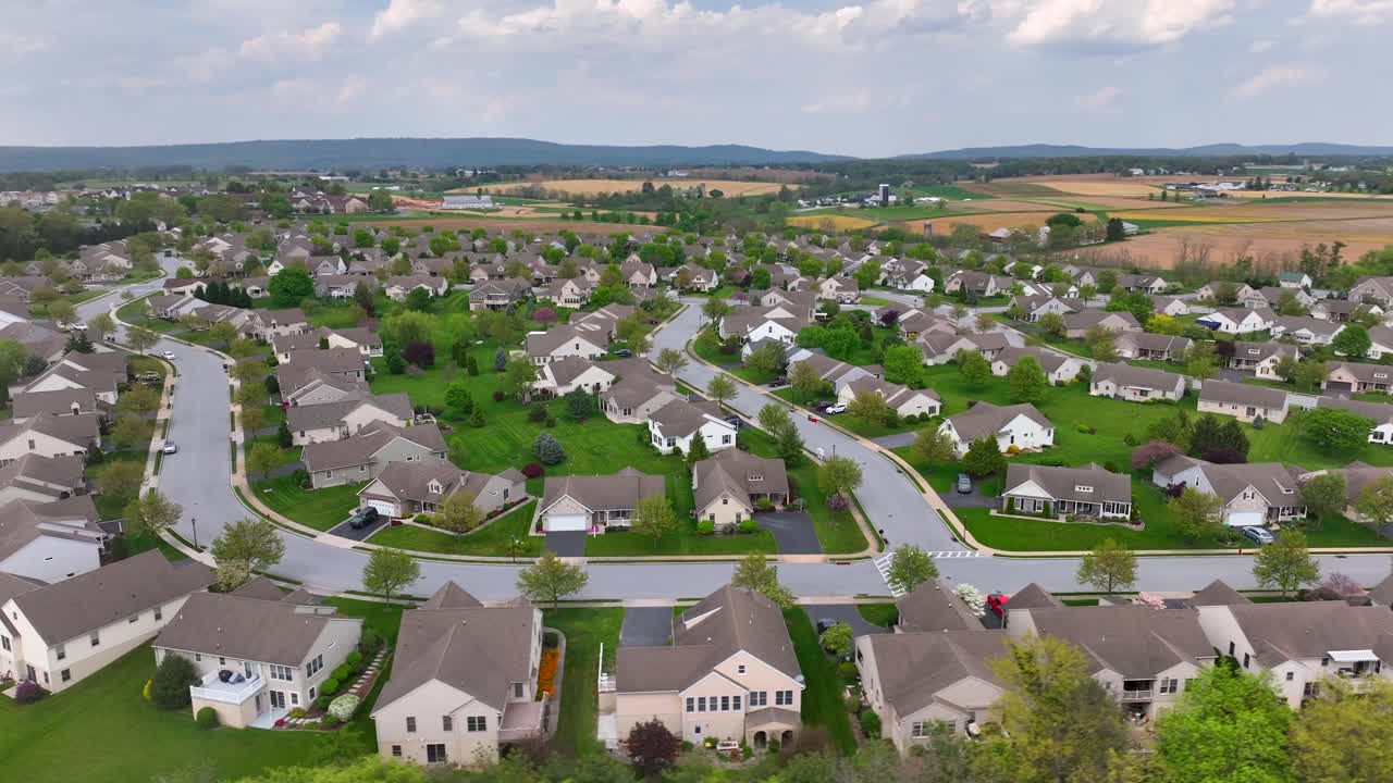 Nyutviklet boligområde i en amerikansk forstad.
