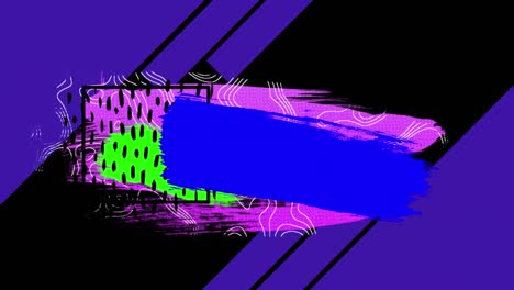 animación de formas coloridas que se mueven con espacio de copia sobre fondo negro