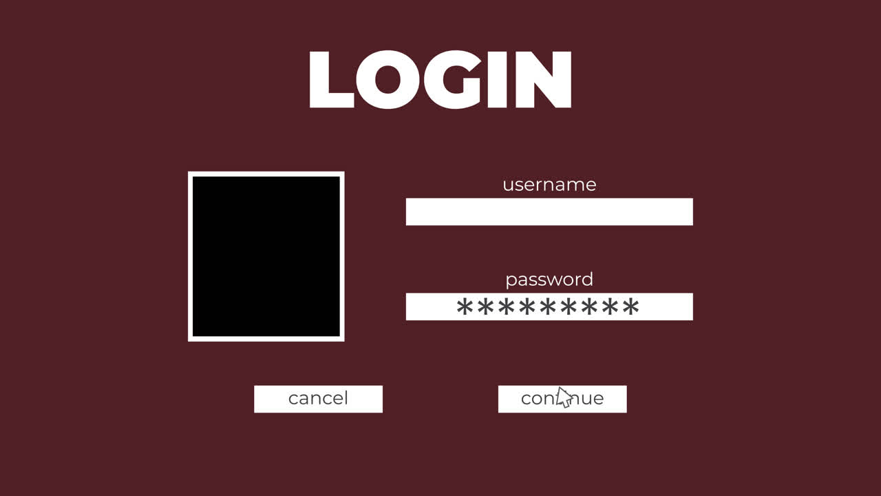 Mouse Cursor Entering Password on a Digital Login Screen
