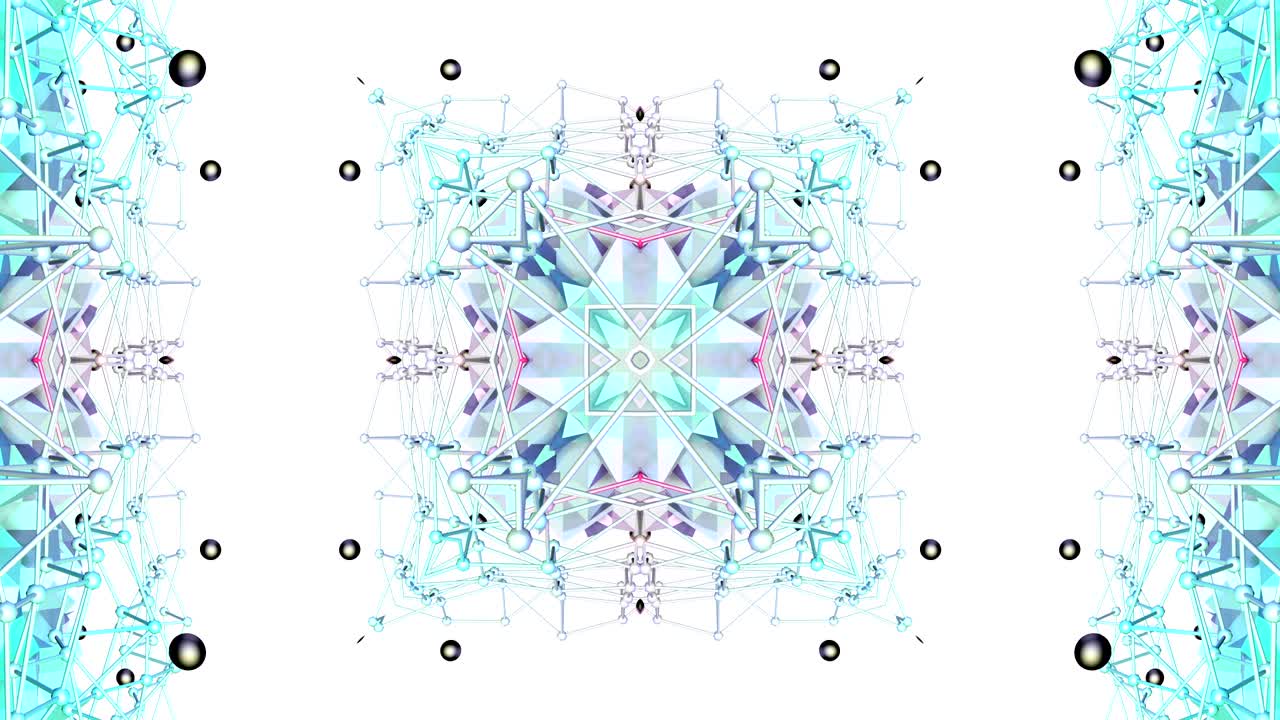 ローポリ (low-poly) - 動くステンドグラスまたはカレードスコープを 4k で描く