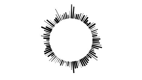 circular interface hud design, infographic elements like music equalizer, audio waves or sound frequency in lines. tech and science, analysis theme
