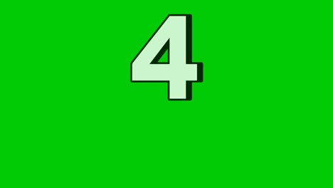 falling number 4 four animation on green screen background.video elements effect for video editing, chroma key, motion graphics, and stock footage projects