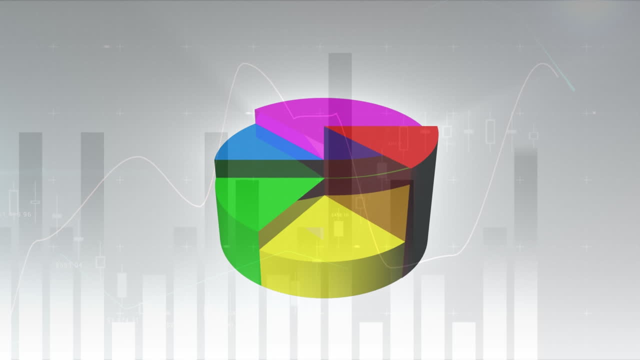 Digital composite of Colourful 3d pie chart