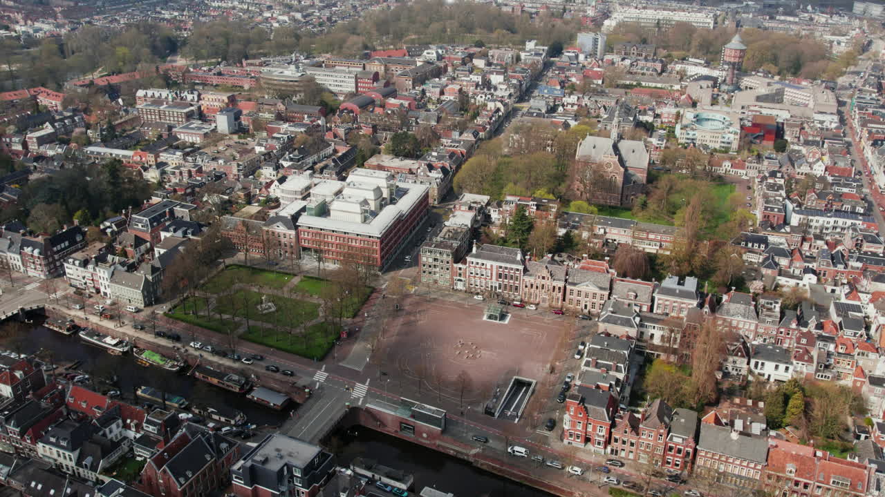 오센마르크트, 가요트플레인, 그로닝겐, 네덜란드의 파노라마 전망 - 드론  ⁇