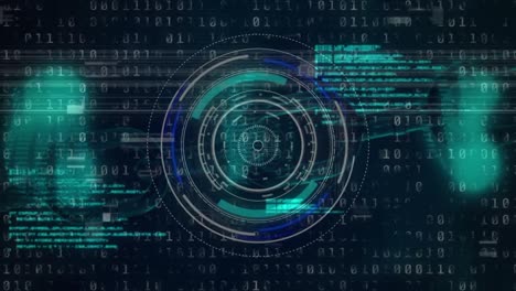 animación del procesamiento de datos sobre el escaneo del alcance