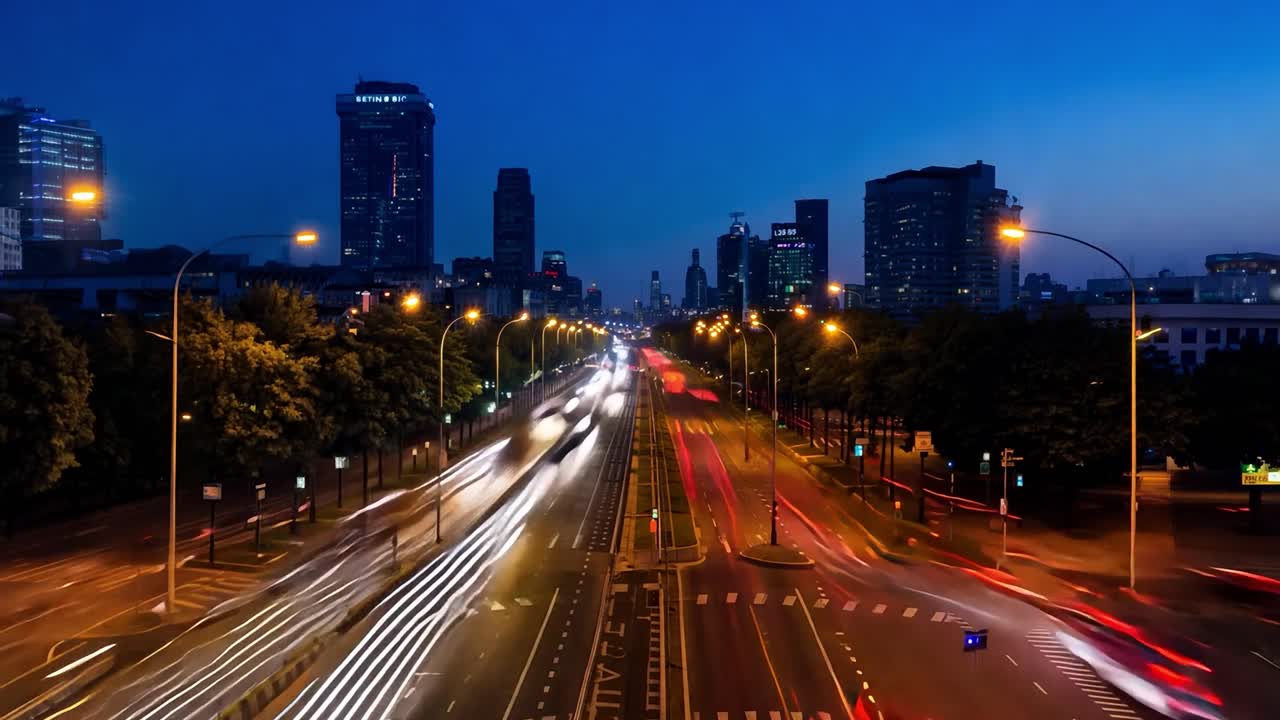 밤에 도시에서 교통의 시간 지연