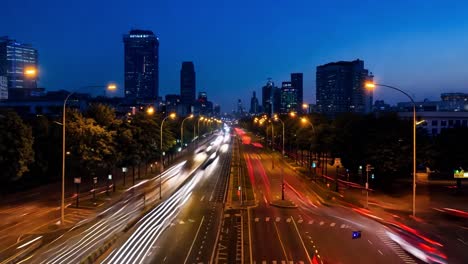 time lapse of traffic in city at night