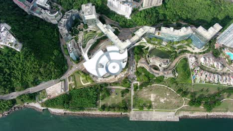 香港海邊住宅豪華摩天大在電報灣區的空中景色