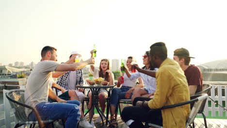 friends enjoying a rooftop party