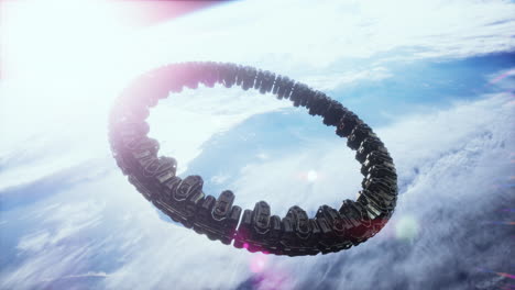 하늘에 떠다니는 ufo 우주선 nasa에 의해 제공된 요소