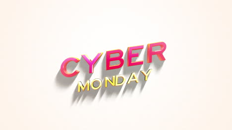 vibrant and modern cyber monday text on white gradient