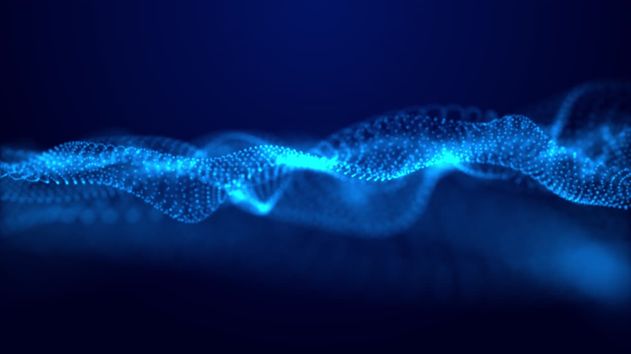 4k abstract technology blue neon lines tunnel lines dots concstruciton loop animation data flow