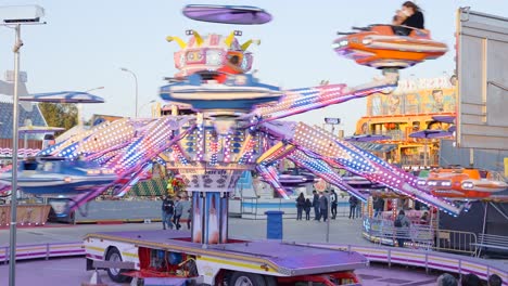 spinning rides at a summer fair