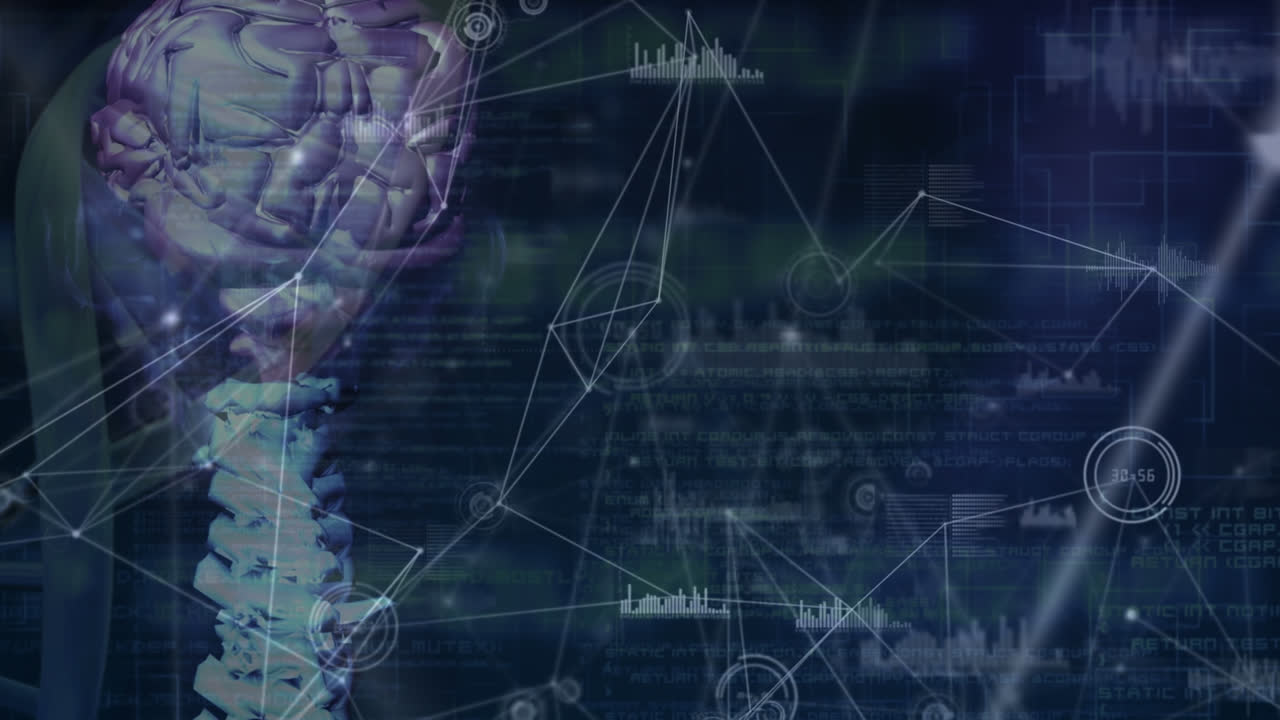 animación de la red de conexiones a través de adn y datos y tableta
