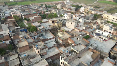 drone flying over an old housing society in pakistan