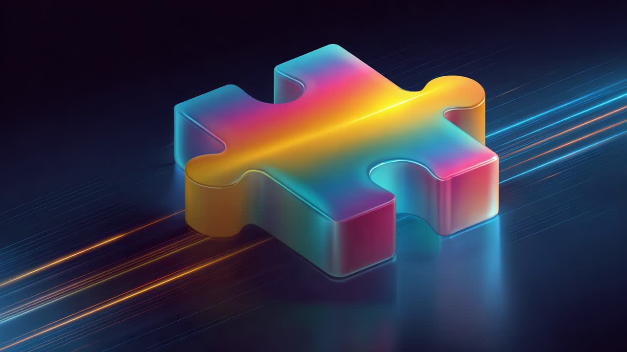A Vibrant Puzzle Piece Captured in Stunning 3D, Highlighting the Harmony of Color and Design, Perfect for Representing Connection and Creativity in Digital Art