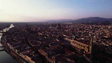 forward pushing drone shot around florence, italy