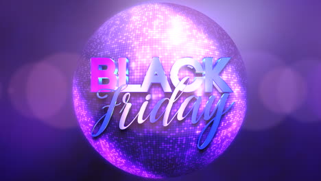 Animation-intro-text-Black-Friday-and-motion-colorful-disco-ball-abstract-background