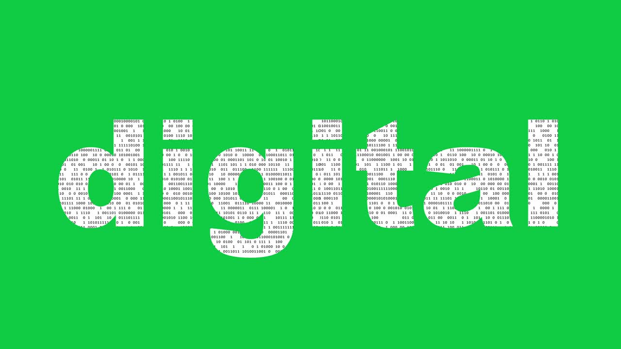 datos y números binarios en la pantalla digital de la computadora en pantalla verde.