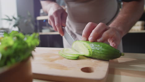 cutting cucumber