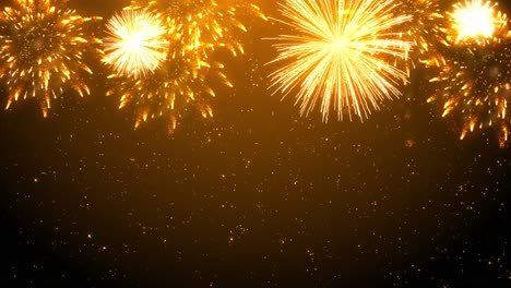 explosión de fuegos artificiales reales de 4k en cielo de bucle de fondo de movimiento negro brumoso de humo en explosión de fuegos artificiales