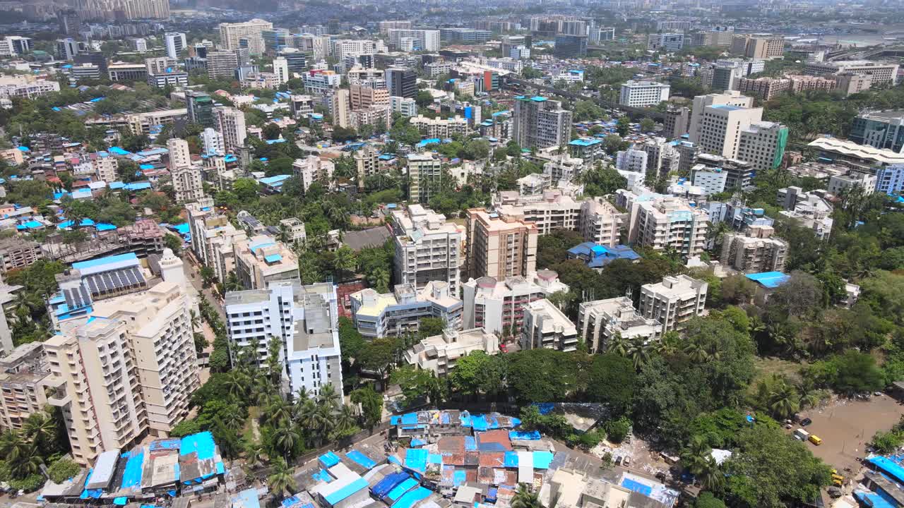 Marol Andheri Est, Area Cooperativa, Ripresa Drone, Vista a Volo d'Uccello, Marol Mumbai, Zona Residenziale