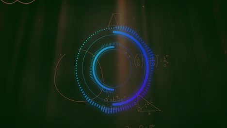 Animation-of-scope-scanning-over-mathematical-equations-on-black-background