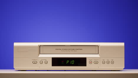 vintage vcr with hand loading tape