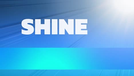 Animation-of-shine-text-over-blue-background