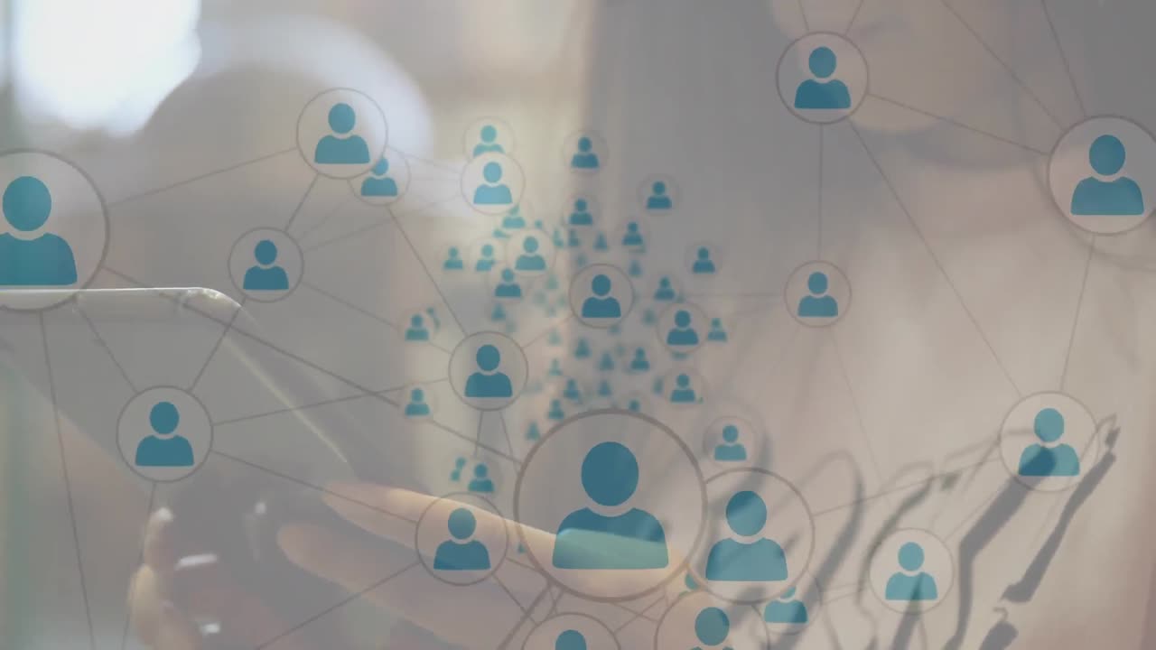 학교에서 아프리카계 미국인 여자 학생에 대한 연결 네트워크의 애니메이션