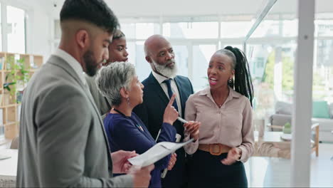 business people, meeting and conversation