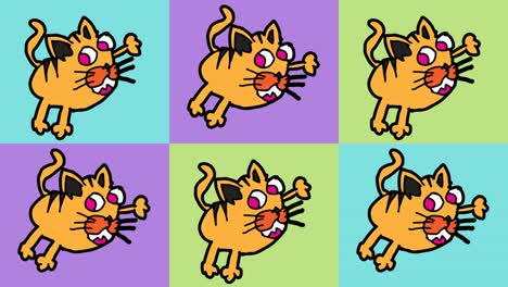kids drawing pop art seamless background with theme of cat