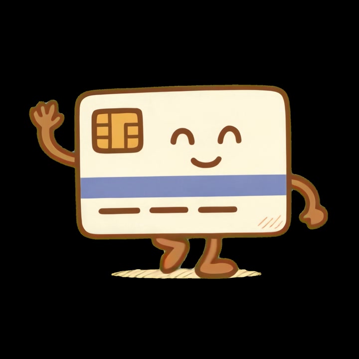 Animated Cartoon Credit Card Character Waving Hello