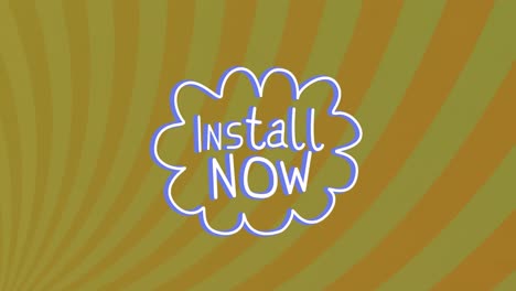 animation of install now text over green background