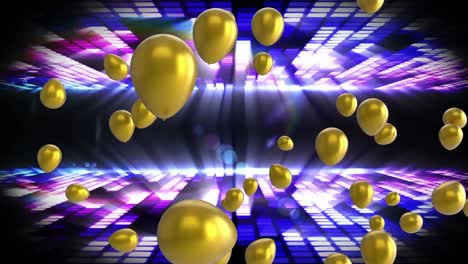 Animation-of-balloons-floating-over-disco-lights